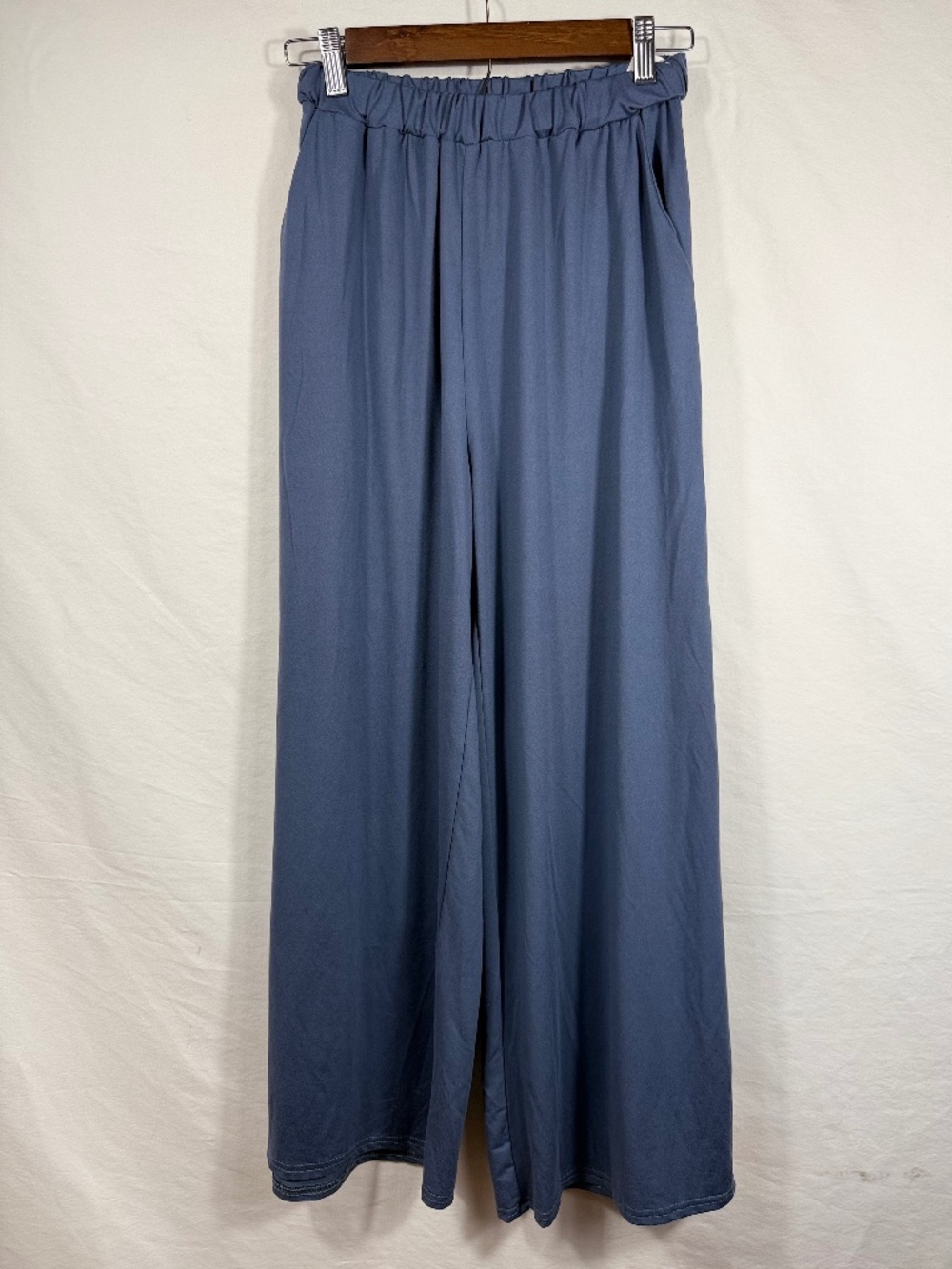 Slate Blue Wide Leg Pants - Picture 3 of 5